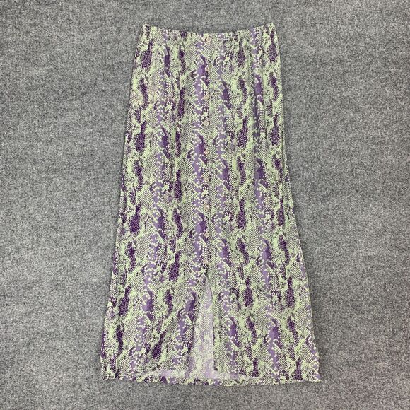 Free People Skirt Women XS Extra Small Animal Print Katie Button Front Slit Maxi - Picture 2 of 16
